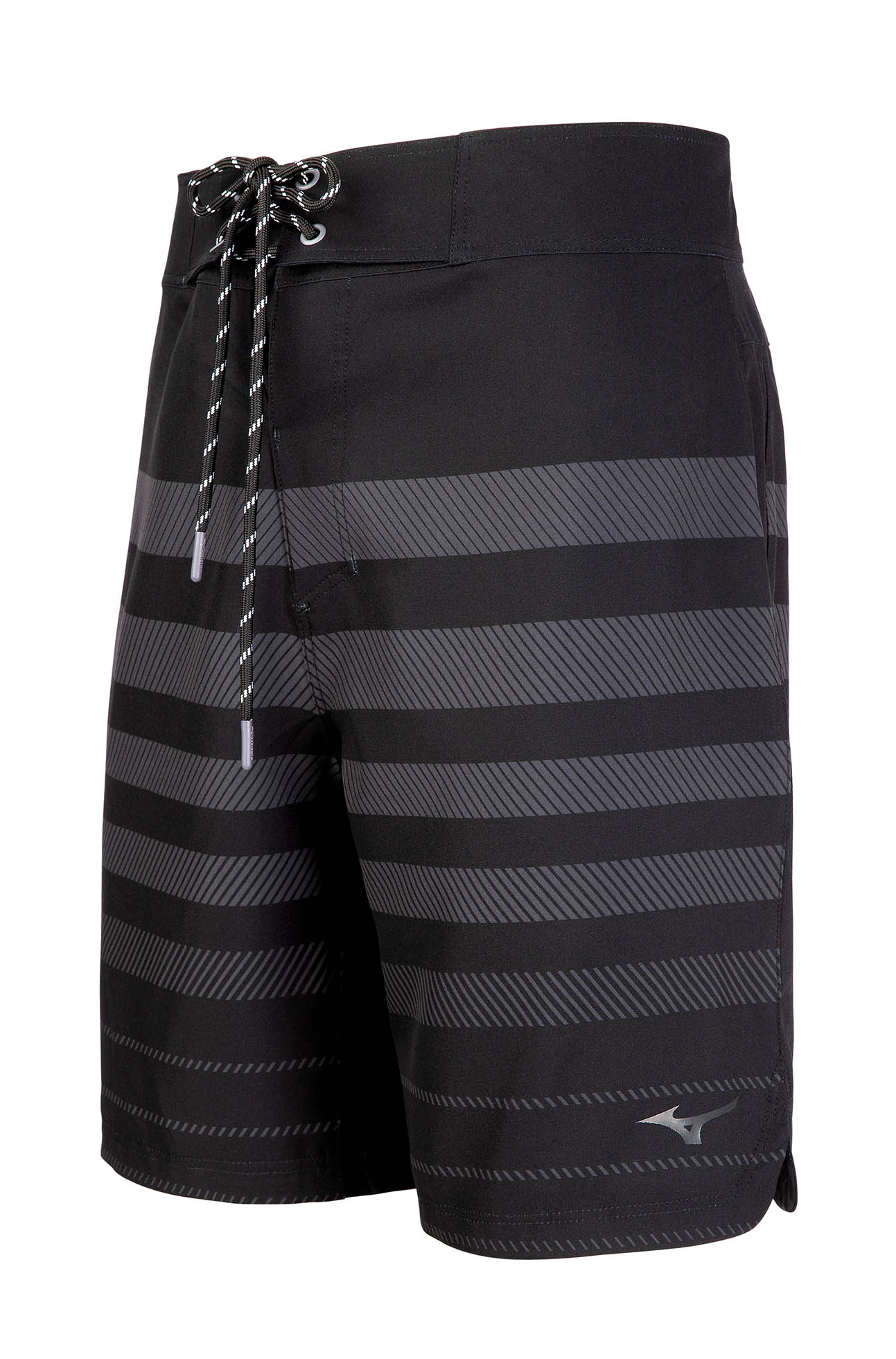 Ghost mannequin of black and grey Mizuno Men's Volleyball Shorts